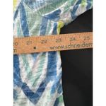 Shana Tunic Top Womens Large Blue Green White Palm Beach Lagenlook Art to Wear Photo 11
