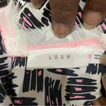 Lush Clothing Lush (Nordstrom) abstract black white and neon pink tank w/ fringe / S / EUC Photo 9