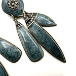 Vintage EB Engel Brothers blue swirl enamel drop earrings Photo 3