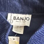 Vintage Banjo Navy Blue Western Corduroy Cropped Jacket With Shoulder Pads Size M Photo 1