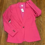 J.Crew  Holland Linen Blend One Button Blazer Bright Pink Preppy Office Womens 10 Photo 0