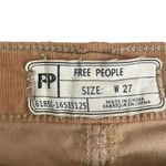 Free People Tan Brown Corduroy Raw Hem Womens Soft Pants Slim Leg Cropped SZ 27 Photo 3