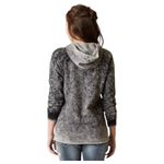 Affliction Rhinestone Distressed Space Grey Floral Long Sleeve Hoodie Large Photo 7