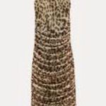 ZARA NWT  animal print leopard tulle ruched dress large Photo 2
