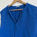 Faherty  Dream Cotton Gauze Matching Set Shirt & Shorts Size Small strong blue Photo 3