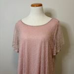 Saints and Hearts Plus Size‎ Blush Pink Crew Neck Dot Curvy Midi Dress Photo 1