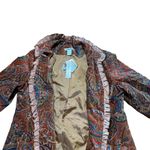 Katie Todd 70s Style Retro Ruffle Paisley Orange Blazer New Medium Photo 3