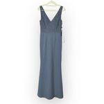 Adrianna Papell  Lace Illusion Gown Women's 2 Dusty Blue Sleeveless V-Neck NWT Photo 2