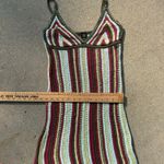 Urban Outfitters  Kian Crochet Mini Dress MEDIUM maroon green blue Photo 9