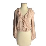 Paige Romantic Cottagecore Ruffle Blouse Blush Floral XS Photo 1