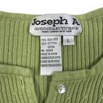 JOSEPH A. Silk/Cotton Cable Knit Cardigan Women L Green Lightweight Office City Size L Photo 6