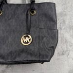 Michael Kors  Jet Set Signature Tote Bag Black Leather Purse Shoulder Bag Shopper Photo 3