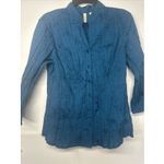 st. john's bay Women's Blouse Size L 3/4 Sleeve V Neck Button Down Dark Teal Photo 9