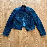 Aventures des Toiles Distressed Blue Denim Jacket Womens 38 Medium Photo 2