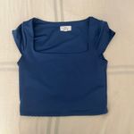 Live in the Moment  Top Cropped Square Neck Top Blue Photo 1