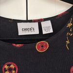 Chico's Chico’s Size 3 Travelers Black Tank Top Asian Print Size XL Travel Blouse Photo 1