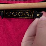 COOGI Vintage  Letterman Button Down Cardigan  Women's 1X Pink/Black Photo 2