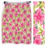 Talbots Vintage Womens Floral Pure Silk Lined Straight Pencil Skirt Pink Size 12 Photo 1