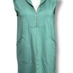 Maurice's Womens Sweatshirt Dress Zip Front Sleeveless Pockets Teal Green Large Photo 0