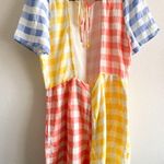 Farm Rio  Anthropologie Gingham Contrast Romper Photo 9