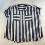 Lucky Brand Womens Plus 2X Stripe Tie Back Shirt Lightweight Cap Sleeve Striped Photo 3