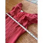 Kay Unger  Pink Silk Dress Size 8 Ruffle Trim Lace Detail Back Slit Lined Photo 2