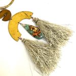 Lucky Brand  grey tassel Jasper long pendant arch necklace Photo 9