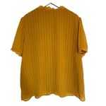 Plus size blouse 3XL mustard color lined textured short sleeve Gold Photo 1
