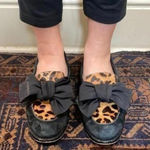 Botkier Violet Black Animal Printed Loafer Shoes Flats Work Career Photo 0