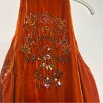 Free People  Jills Sequin Swing Halter Dress Orange XSmall Photo 4
