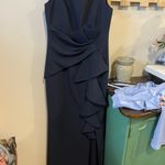 Eliza J  Blue Asymmetrical Peplum Cocktail Dress Photo 1