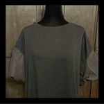 SheIn  black shortsleeved puffy sleeves blouse with Bag - Size Large. NWT Photo 4