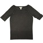 WHBM Womens M Black Half Sleeve Round Neck Thin Lightweight Sweater Pullover Size M Photo 0