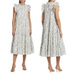 En Saison Eliza Ruffle Sleeve Floral Tiered Midi Dress Eyelet White Women Large Photo 0