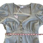 Boyish  Sunrise Blue Button Front Puff Sleeve Denim Mini Dress Size Medium NWT Photo 4