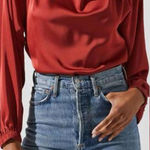 ASTR  the label long sleeve satin top size small Photo 0