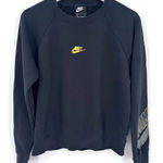 Nike Black Fleece Crewneck Sweatshirt Gold Logo Small Photo 0