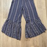 Japna  Jumpsuit Size L Striped Blue/White Strapless Trendy Wide‎ Leg Palazzo Photo 4