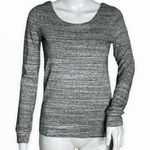 J.Crew  Shirt Womens XXS Marled Gray Gold Tone Back Zip Sweatshirt Lounge Casual Photo 0