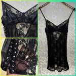 Victoria's Secret  Black Lace Chemise with Eyelet Detail lace satin XS Photo 1