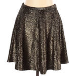 CREATURES OF COMFORT Bronze Metallic Mini Circle Skirt Skater Flared Large New‎ Gold Photo 0