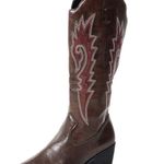 Brown Western Embroidered Boots Size 7 Photo 4