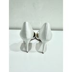 Badgley Mischka  Dana Satin Crystal Peep Toe D'Orsay Heels White Women's Size 11 Photo 4