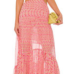 MISA Los Angeles Misa Los Angeles Dalia Cutout Chiffon Maxi Dress Septima Geo Pink Medium NWT Photo 0