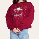 Morning Sun 2000s funny vintage winter snowy bird crewneck Large Red Photo 2