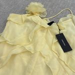 VERO MODA NWT NEW Marie Ruffle Dress in Mellow Yellow rosette appliqué plunge Photo 2