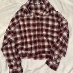 American Eagle  Cropped Flannel Plaid Photo 0