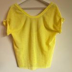 Free People FP Movement Yellow Mesh Top Athletic Tee Ruched Sleeve‎ Medium Photo 0