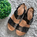 Josef Seibel 38 Black/Silver Sandals‎ Black Size 7 Photo 1