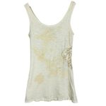 Miss Me Y2K Patch Embroidered Vintage Wash Distressed Cream Tank Top Size Small Photo 5